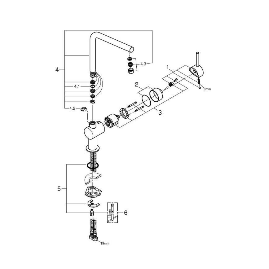 GROHE 31375000 - Köksblandare A 360 mm polerad krom