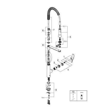 GROHE 31379000 - Köksblandare K7 G12” i blank krom