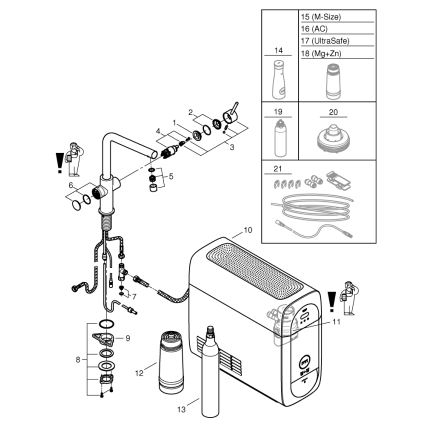 GROHE 31454001 - Köksblandare BLUE HOME, L‑pip, blank krom