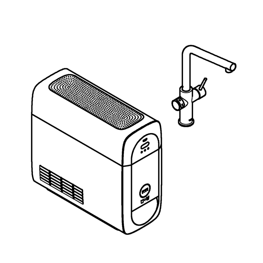 GROHE 31454001 - Köksblandare BLUE HOME, L‑pip, blank krom