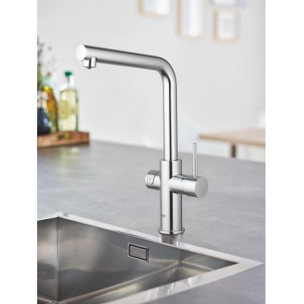 GROHE 31454001 - Köksblandare BLUE HOME, L‑pip, blank krom
