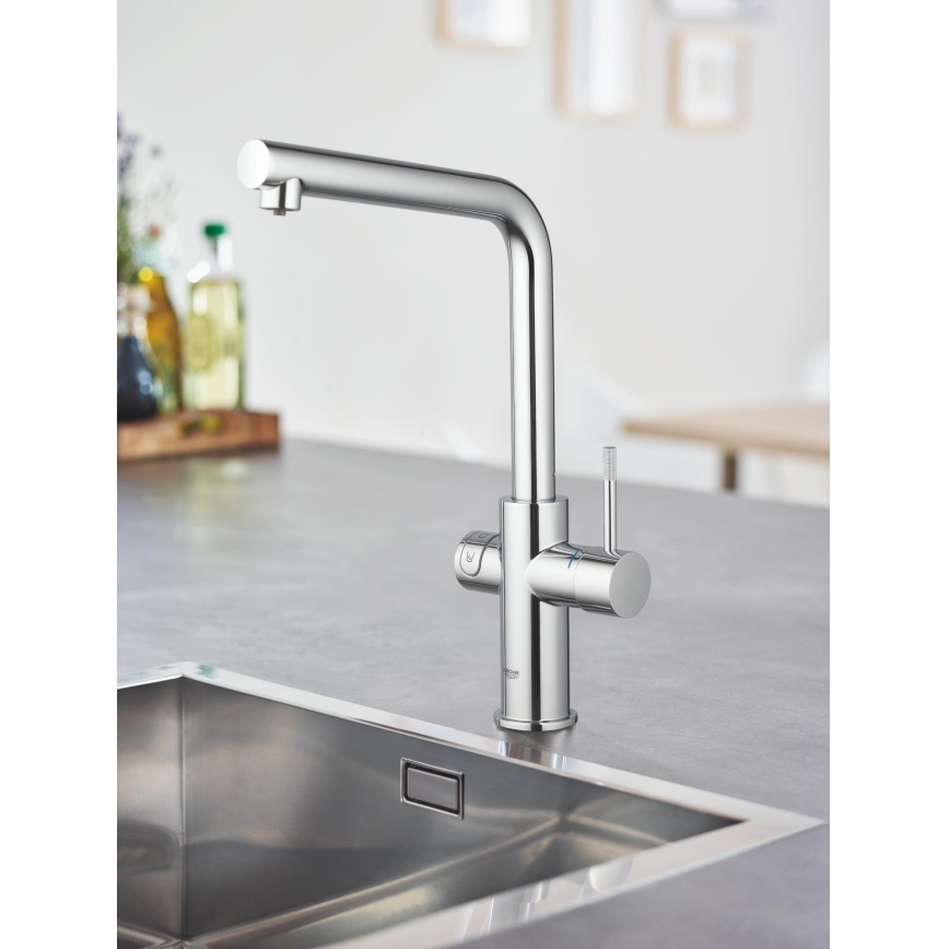 GROHE 31454001 - Köksblandare BLUE HOME, L‑pip, blank krom