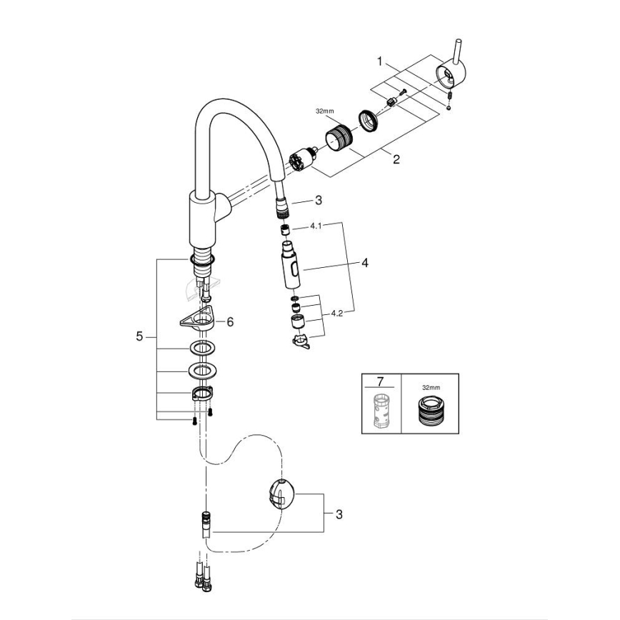 GROHE 31483002 - Köksblandare CONCETTO polerad krom
