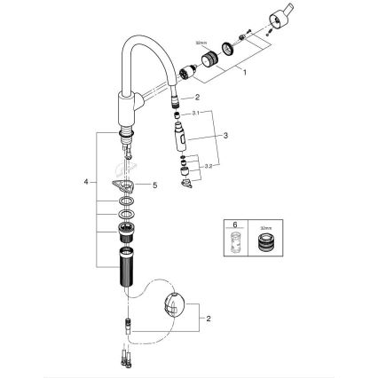 GROHE 31486DC1 - Köksblandare FEEL i rostfritt stål