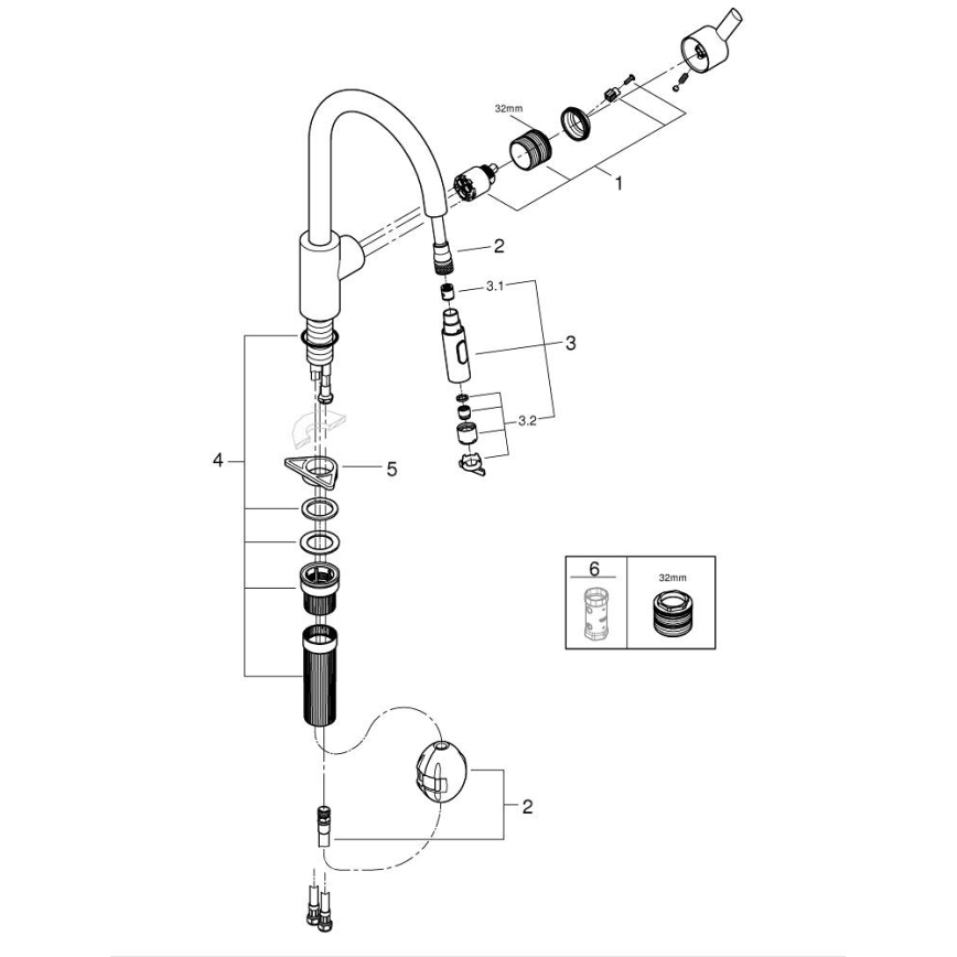 GROHE 31486DC1 - Köksblandare FEEL i rostfritt stål