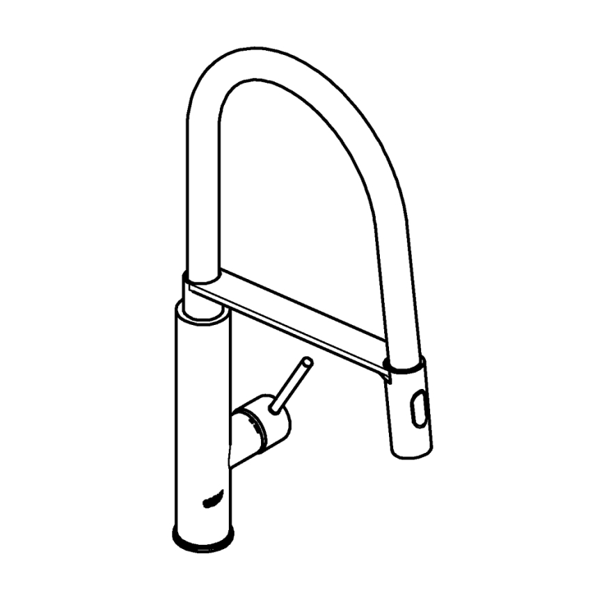 GROHE 31491000 - Köksblandare CONCETTO med professionell utdragbar handdusch, blank krom