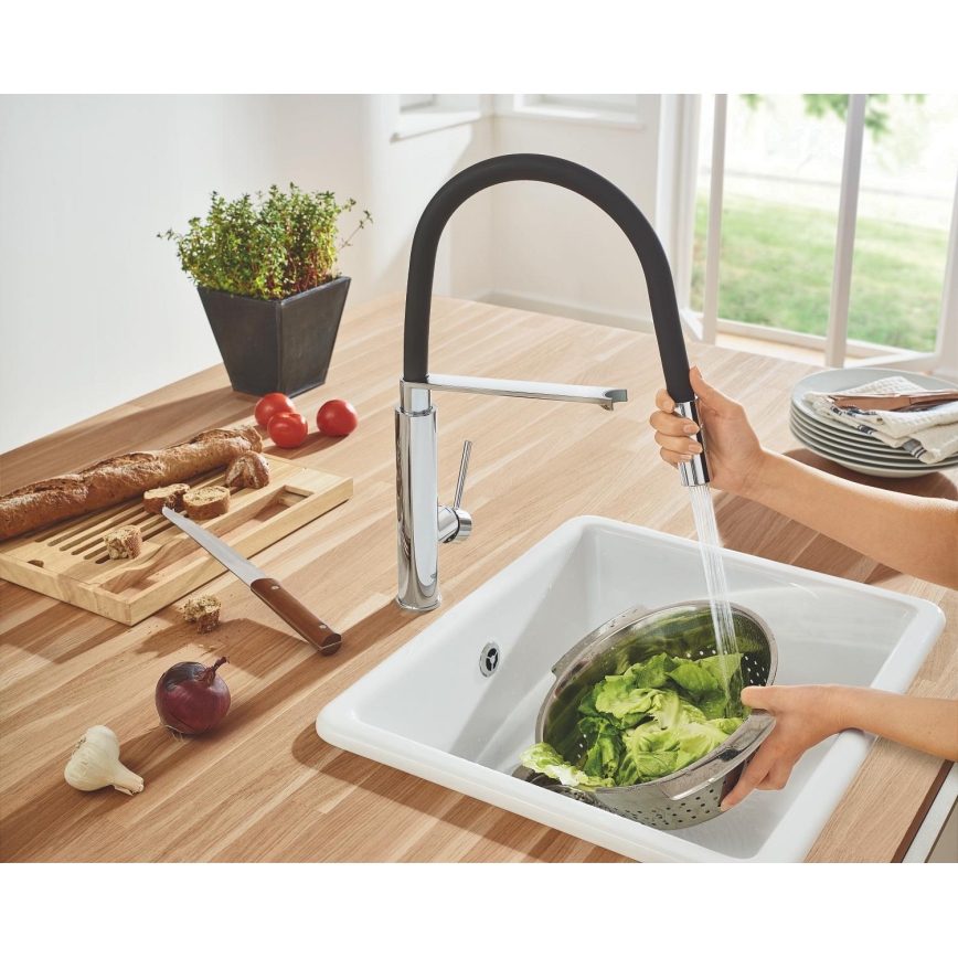 GROHE 31491000 - Köksblandare CONCETTO med professionell utdragbar handdusch, blank krom