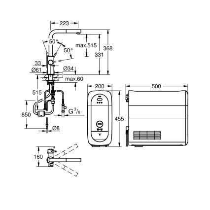 GROHE 31539000 - Köksblandare BLUE HOME L-formad pip polerad krom