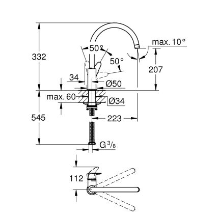 GROHE 31554001 - Diskbatteri START CURVE polerad krom