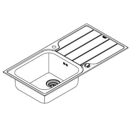 GROHE 31563SD1 - Diskho K500 1000 × 500 mm i rostfritt stål