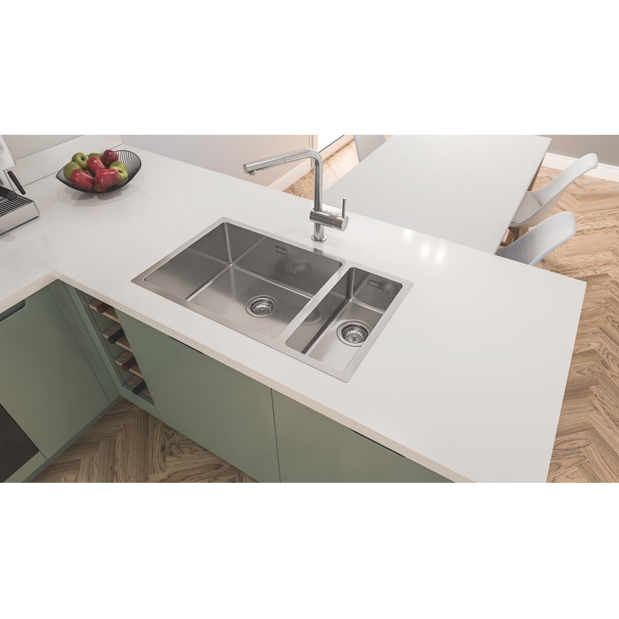 GROHE 31573SD1 - Set med köksdiskho K500 med avrinningsyta och köksblandare A, 86×50 cm i rostfritt stål