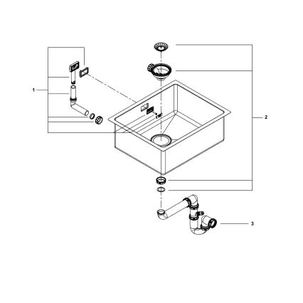 GROHE 31574SD1 - Köksdiskho K700U 550 x 450 mm rostfritt stål