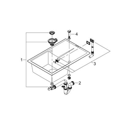 GROHE 31639AP0 - Kompositdiskho K400 780 × 500 mm svart