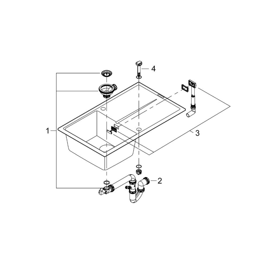GROHE 31640AP0 - Kompositdiskho K400 860 × 500 mm svart