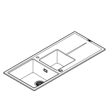 GROHE 31643AP0 - Kompositdiskho K400 1160 × 500 mm svart