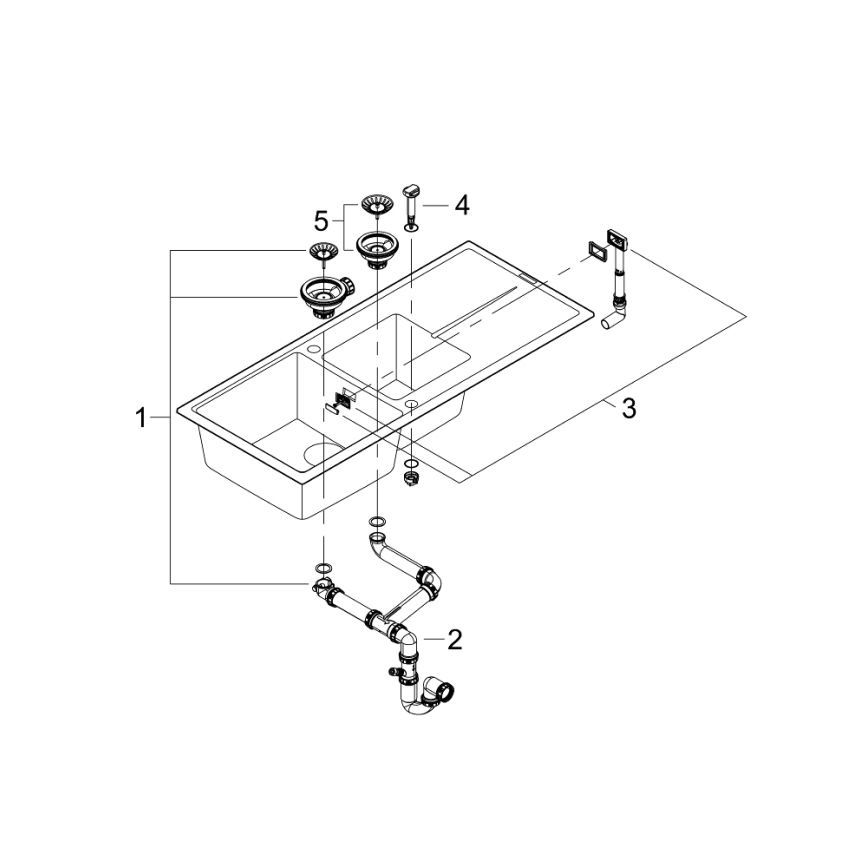 GROHE 31643AP0 - Kompositho K400 1160 × 500 mm sten/svart