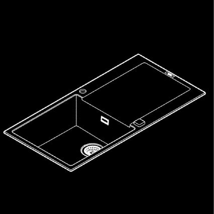 GROHE 31645AP0 - Diskho K500, 1000 × 500 mm, sten/svart