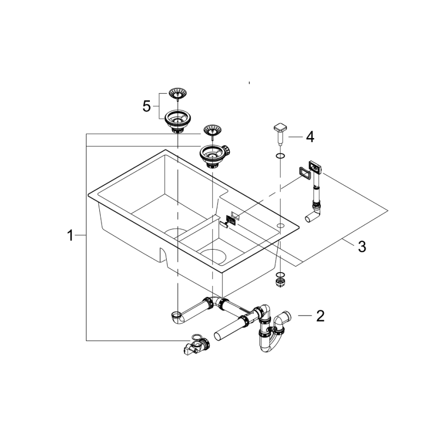 GROHE 31649AP0 - Kompositdiskho K500 860 × 500 mm svart
