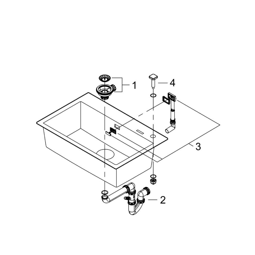 GROHE 31652AP0 - Kompositdiskho K700 780 × 510 mm svart