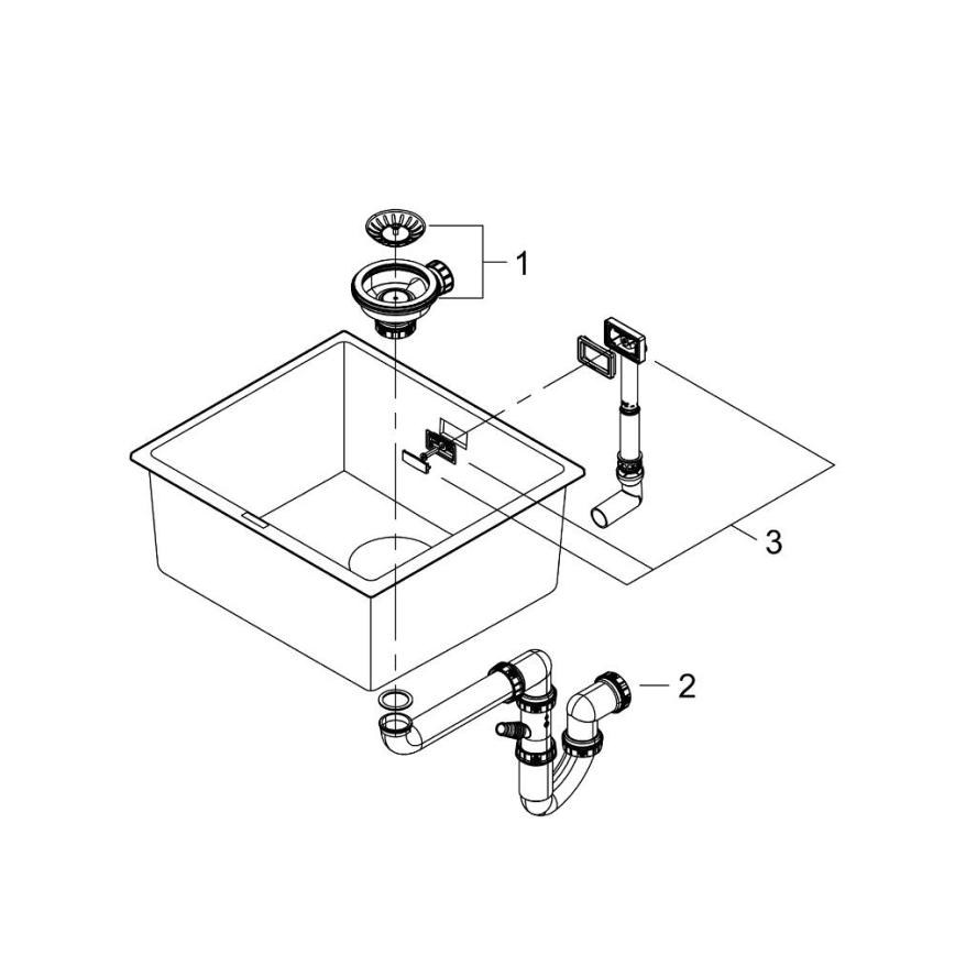 GROHE 31653AP0 - Kompositdiskho K700U 457 × 406 mm svart