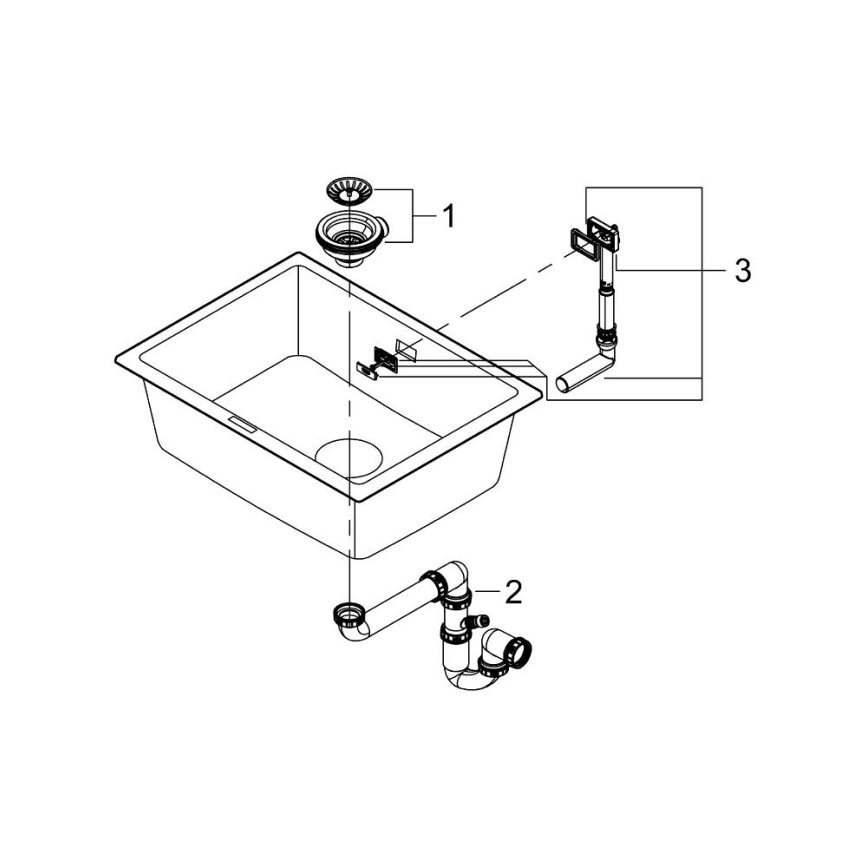 GROHE 31655AP0 - Diskho K700U 610 × 460 mm svart sten/svart