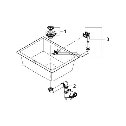 GROHE 31655AP0 - Kompositdiskho K700U 610 × 460 mm svart