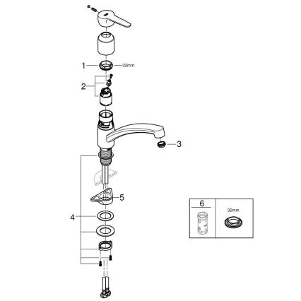GROHE 31680000 - Köksblandare BAUECO blank krom