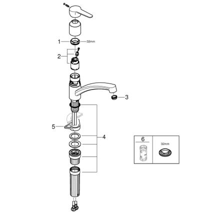 GROHE 31685000 - STARTECO köksblandare i blank krom