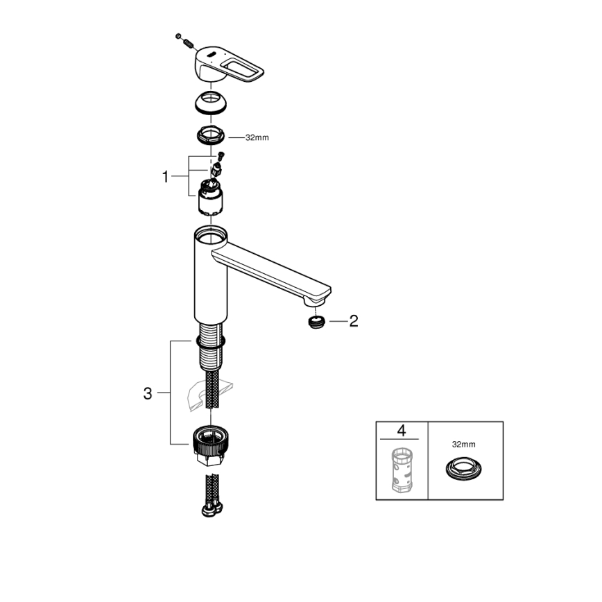 GROHE 31706000 - Köksblandare BAULOOP polerad krom