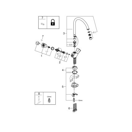 GROHE 31831001 - Köksblandare COSTA L, blank krom