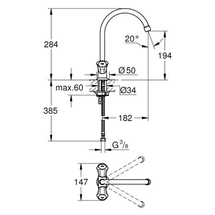 GROHE 31831001 - Köksblandare COSTA L, blank krom