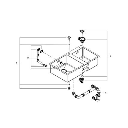 GROHE 31855SD0 - Diskho K700 860 × 500 mm i rostfritt stål