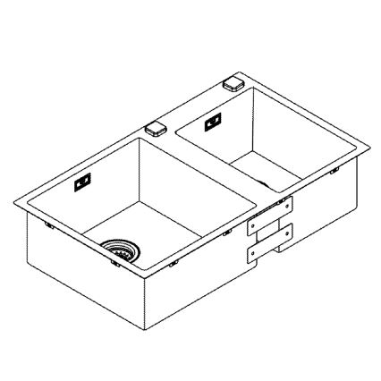 GROHE 31855SD0 - Diskho K700 860 × 500 mm i rostfritt stål
