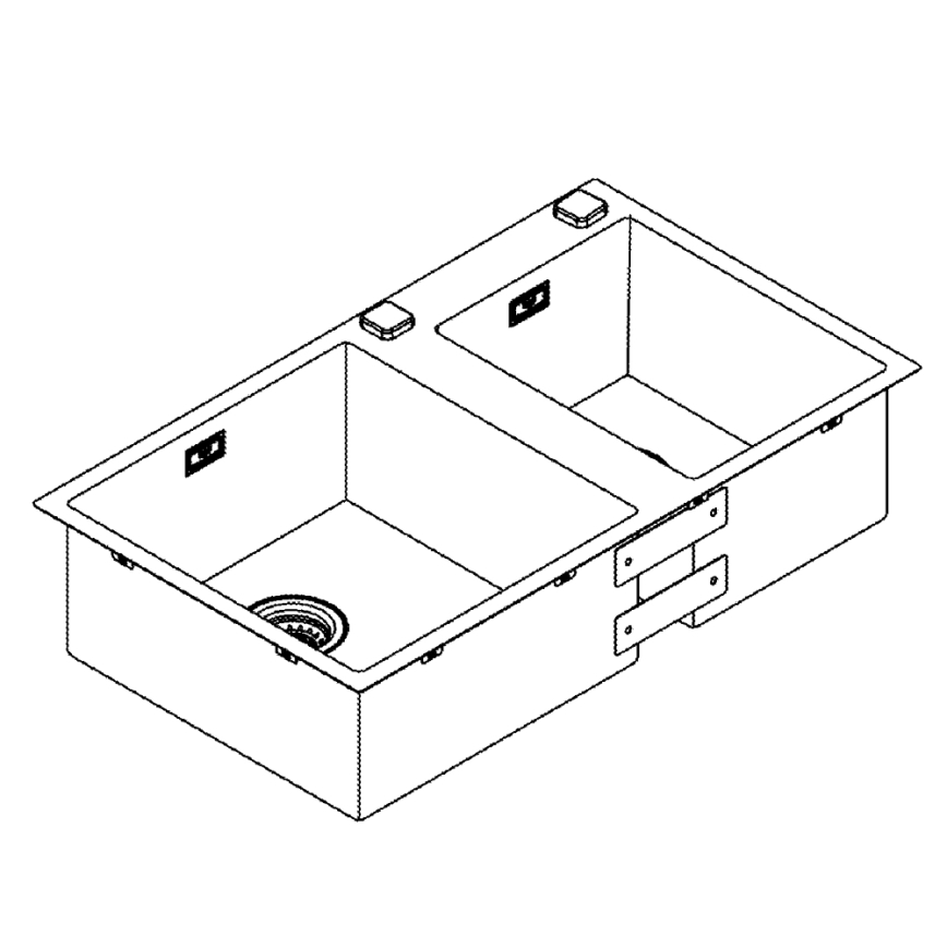 GROHE 31855SD0 - Diskho K700 860 × 500 mm i rostfritt stål
