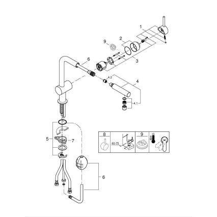 GROHE 32168000 - Köksblandare A i blank krom