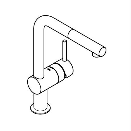 GROHE 32168000 - Köksblandare A i blank krom