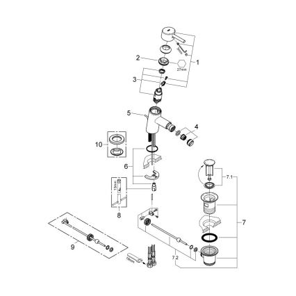 GROHE 32208001 - Bidéblandare CONCETTO DN 15 polerad krom