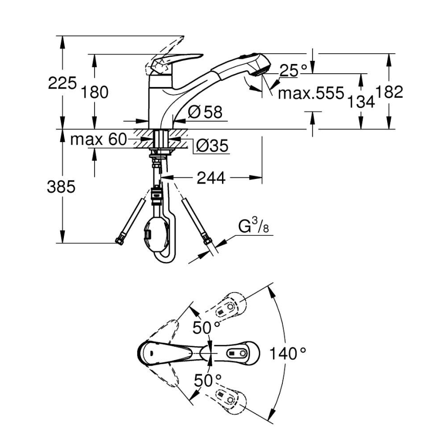 GROHE 32257001 - EURODISC köksblandare i polerad krom
