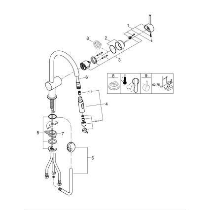 GROHE 32321GN2 - EUROCUBE köksblandare i guld