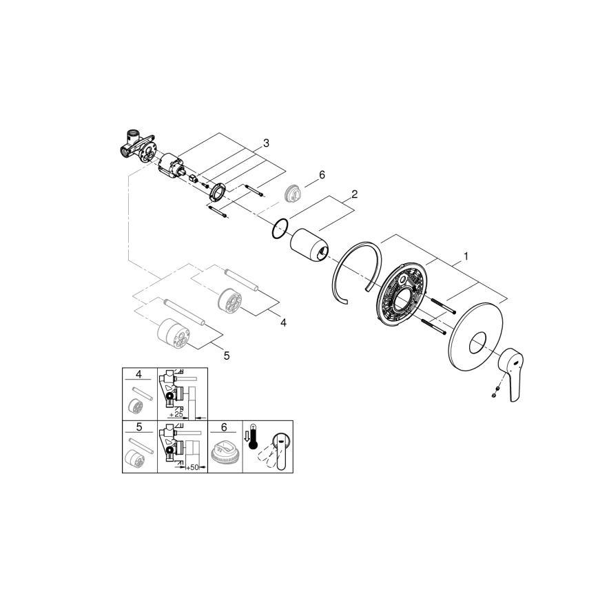 GROHE 32590002 - Duschblandare START, blank krom