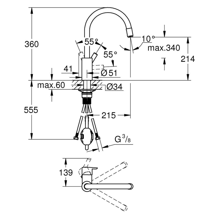 GROHE 32671002 - Köksblandare FEEL, polerad krom