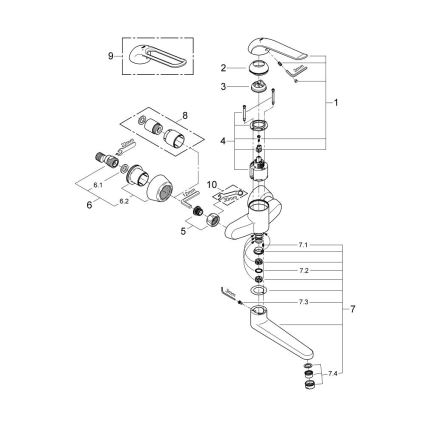 GROHE 32773000 - Tvättställsblandare EUROECO SPECIAL, 257 mm, polerad krom