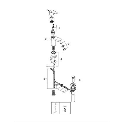 GROHE 32819001 - Tvättställsblandare BAUEDGE 147 mm, blank krom