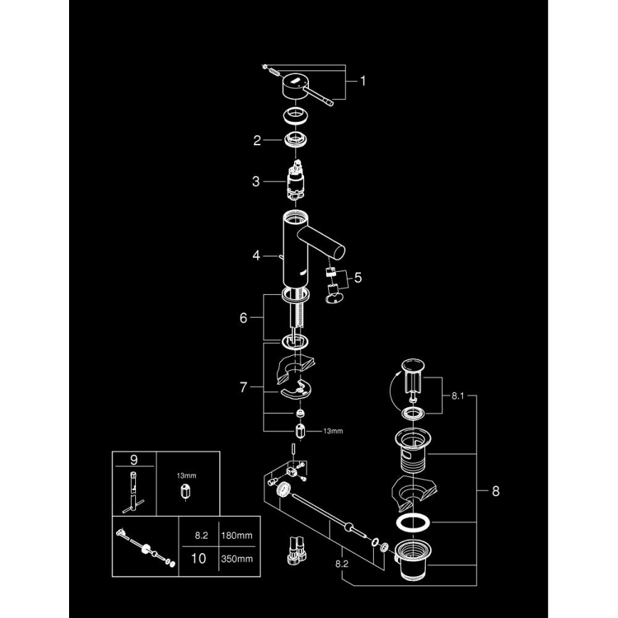 GROHE 32898001 - Tvättställsblandare ESSENCE DN 15 i polerad krom