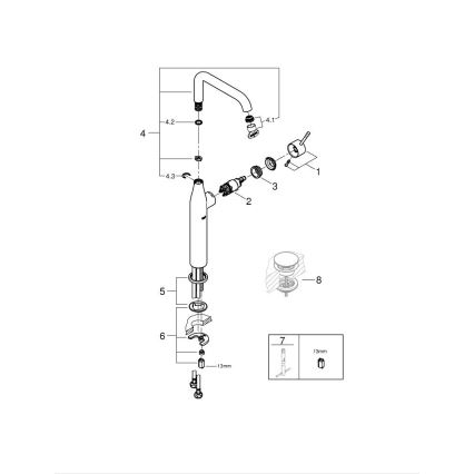 GROHE 32901DL1 - ESSENCE tvättställsblandare XL, brons