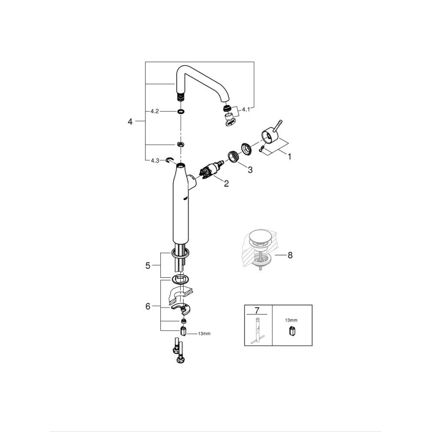 GROHE 32901DL1 - ESSENCE tvättställsblandare XL, brons
