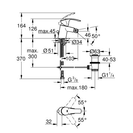 GROHE 32929002 - Bidettblandare EUROSMART storlek S blankkrom