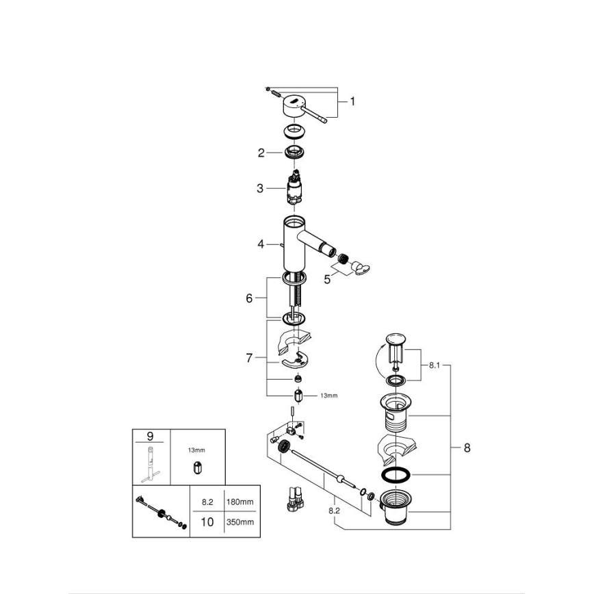 GROHE 32935DL1 - Bidéblandare ESSENCE storlek S brons
