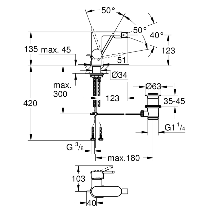 GROHE 33241003 - Bidéblandare PLUS polerad krom