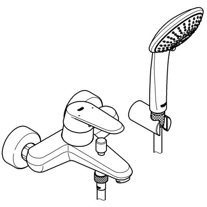 GROHE 33395002 - Badkarsset med EURODISC COSMOPOLITAN-blandare i blank krom